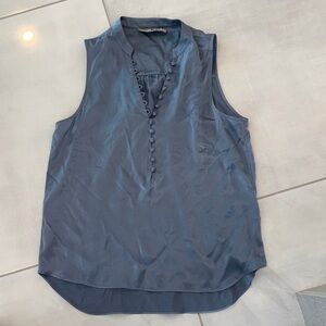 Chic Sleeveless Charcoal Blouse